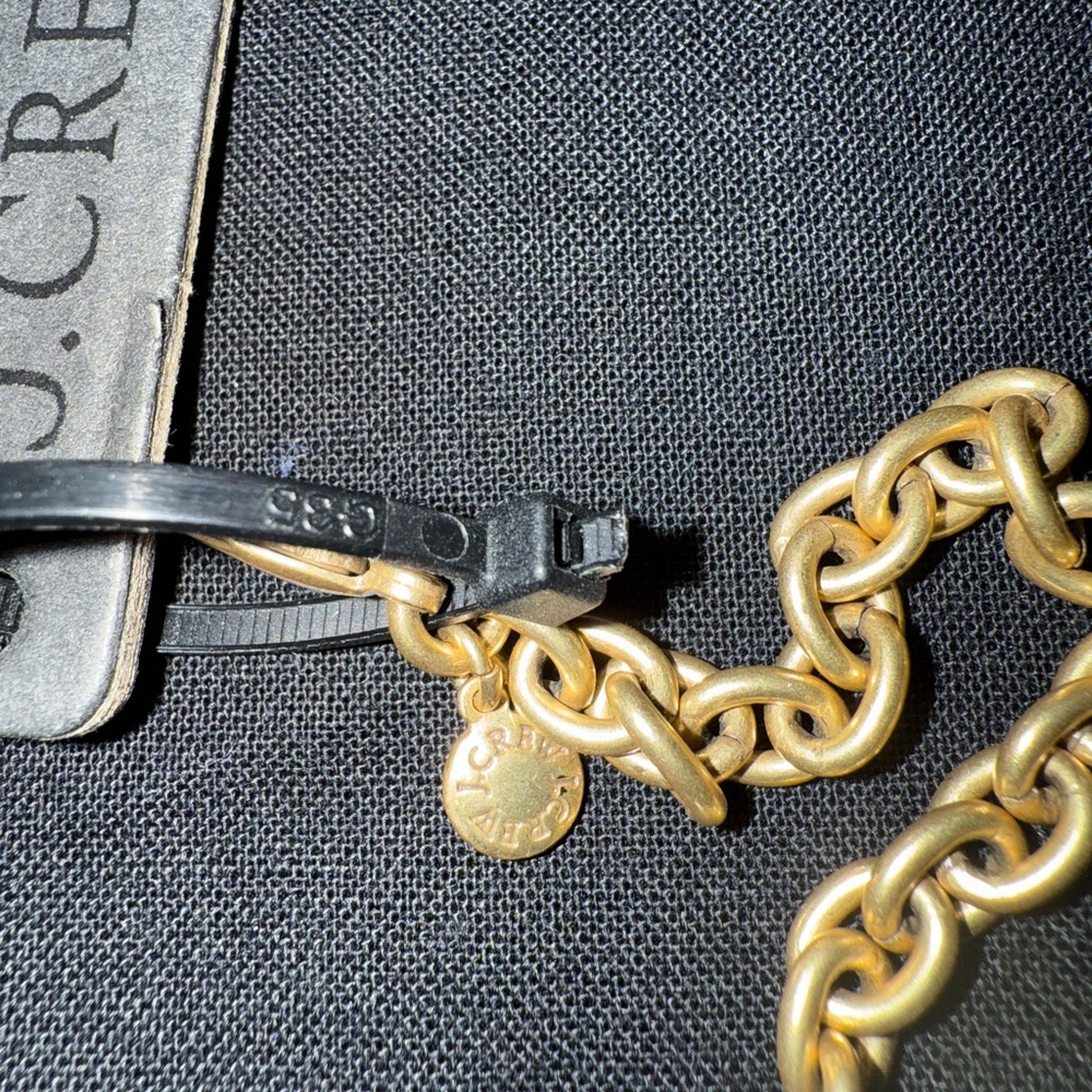 J. Crew Gold Chain Necklace with Blue Floral Accents - Picture 3 of 4